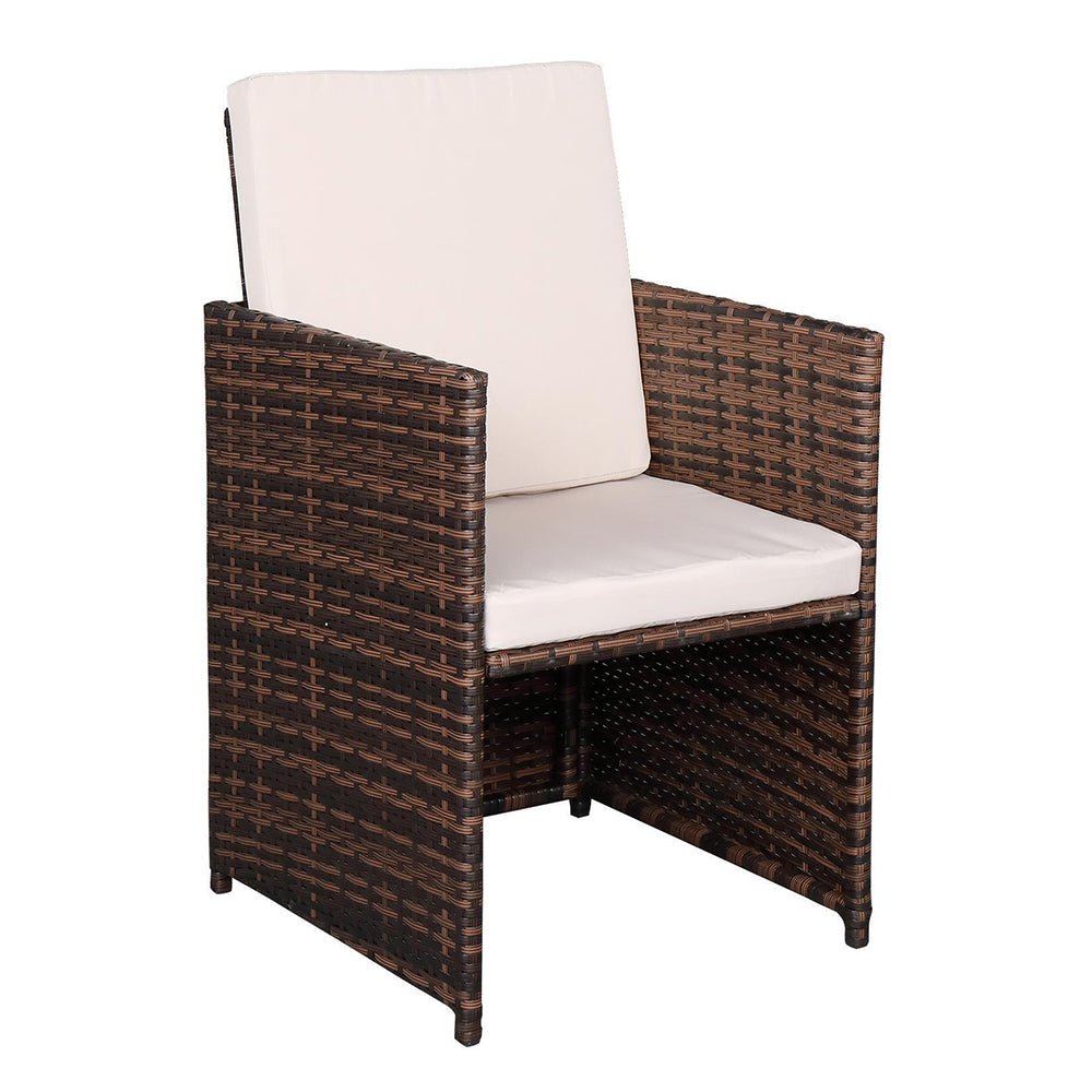 9PCS Outdoor Patio Sectional Wicker Rattan Furniture Set W/ Tempered Glass Table (98457316)