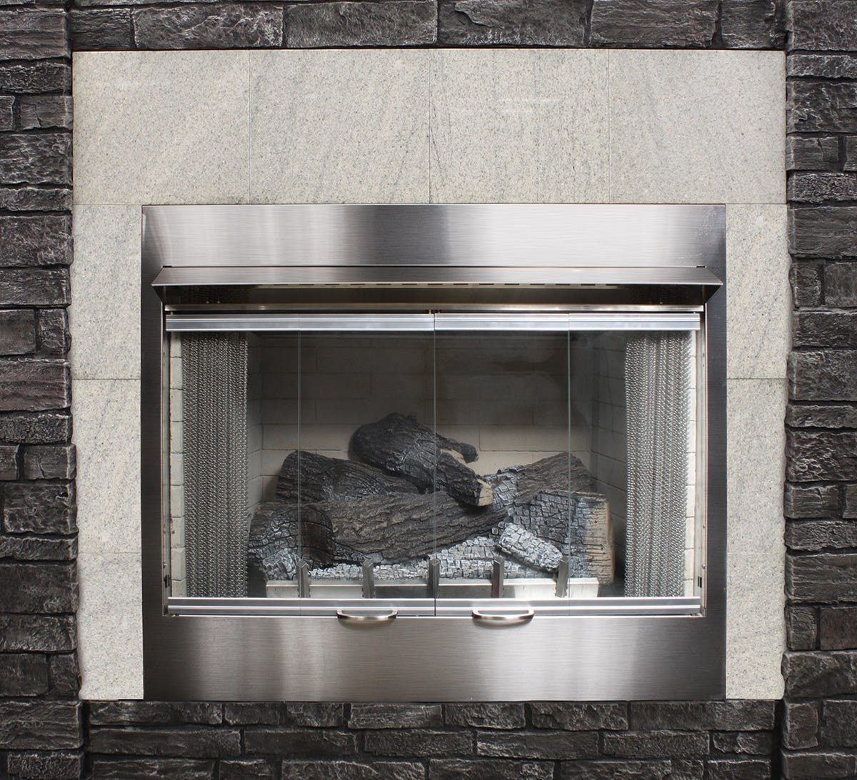 American Hearth 36-inch Stainless Steel Bi-Fold Glass Door BDO36SS