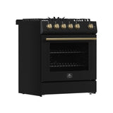 Forno Leonardo Espresso 30-Inch Gas Range, 5 Burners, 39,500 BTU, 5 cu.ft Convection Oven