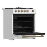 Forno Leonardo Espresso 30-Inch Gas Range, 5 Burners, 39,500 BTU, 5 cu.ft Convection Oven