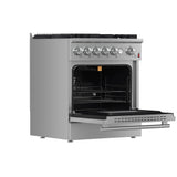 Forno Giovanni 30-inch Gas Range Stainless Steel, 5 Burners 67,000 BTU, 4.32 cu.ft. Convection Oven