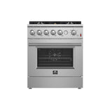 Forno Giovanni 30-inch Gas Range Stainless Steel, 5 Burners 67,000 BTU, 4.32 cu.ft. Convection Oven