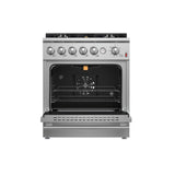 Forno Giovanni 30-inch Gas Range Stainless Steel, 5 Burners 67,000 BTU, 4.32 cu.ft. Convection Oven