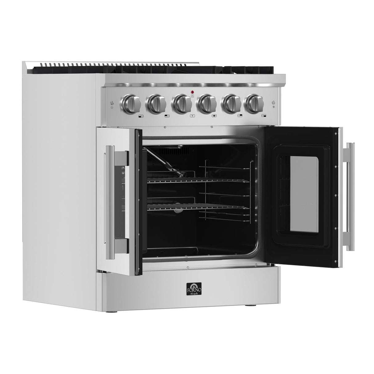 Forno Galiano Freestanding French Door Gas Range, Convection Oven, Energy Efficient