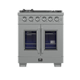 Forno Capriasca Freestanding French Door Gas Range, Convection Oven, Energy Efficient