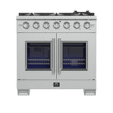 Forno Capriasca Freestanding French Door Gas Range, Convection Oven, Energy Efficient