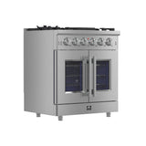 Forno Massimo Freestanding French Door Gas Range, Convection Oven, Energy Efficient