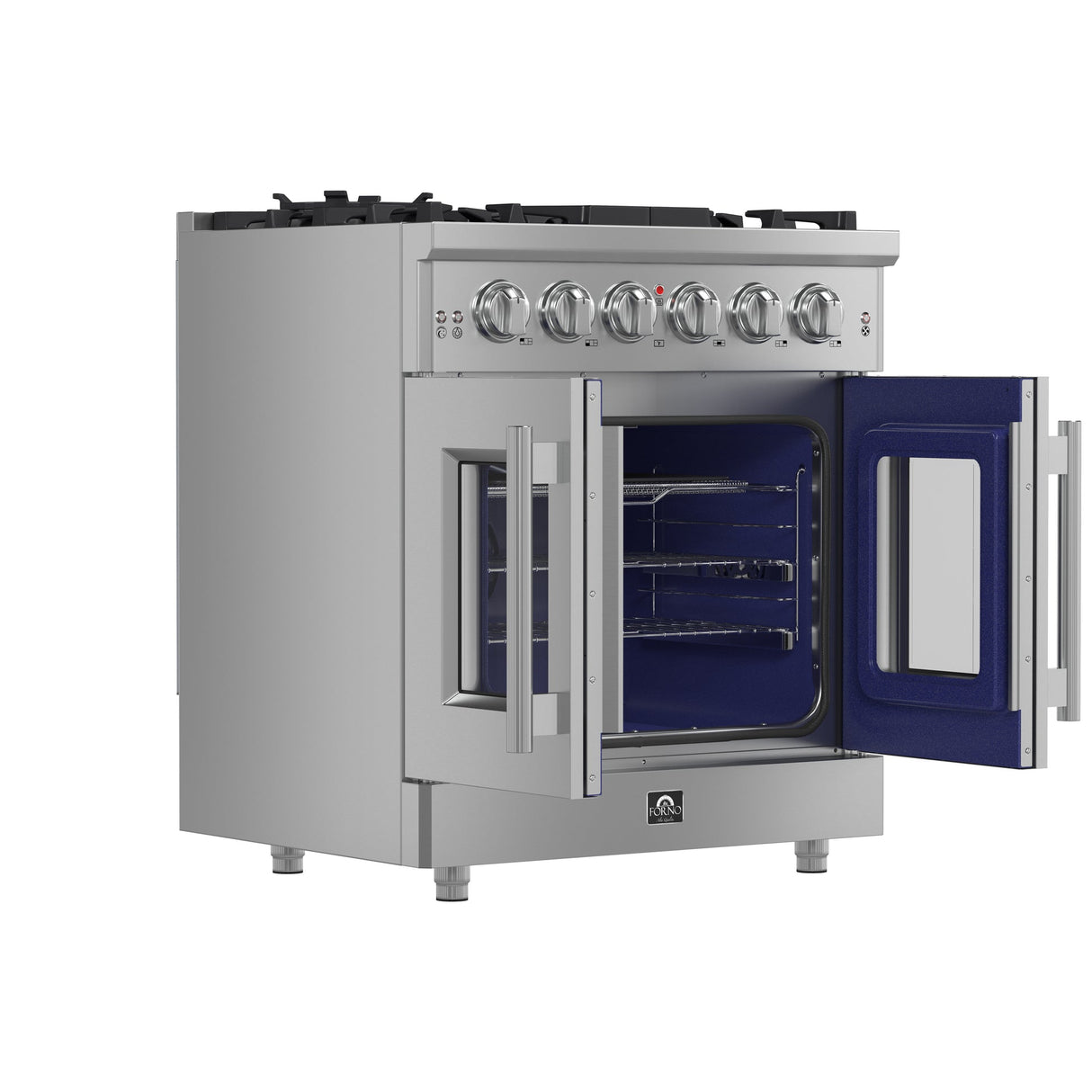 Forno Massimo Freestanding French Door Gas Range, Convection Oven, Energy Efficient