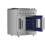 Forno Massimo Freestanding French Door Gas Range, Convection Oven, Energy Efficient