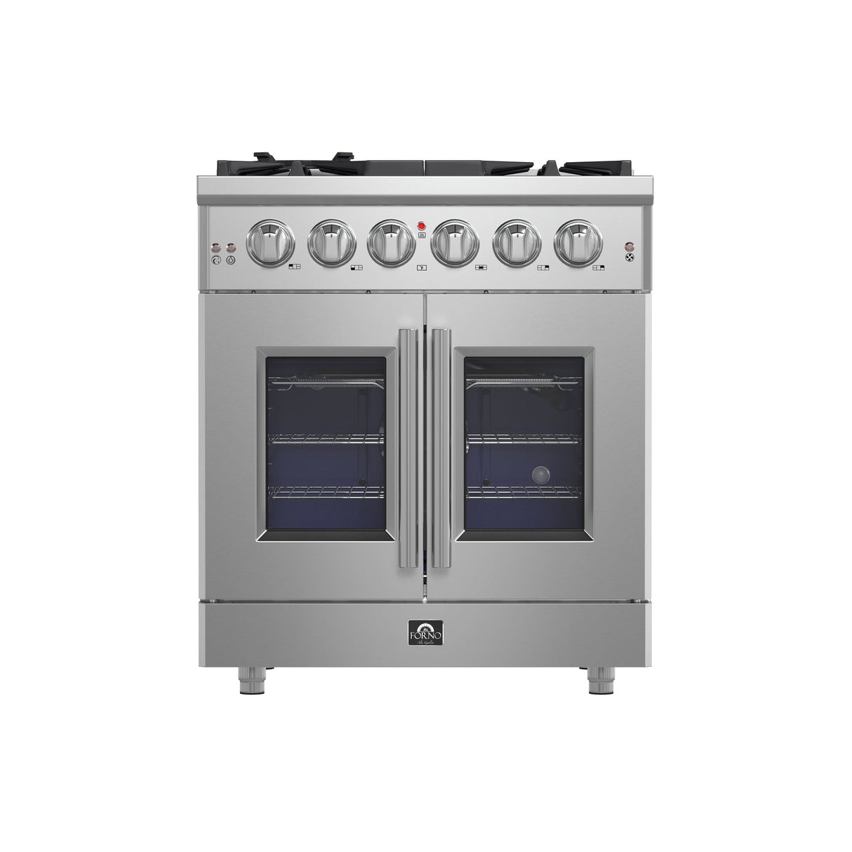 Forno Massimo Freestanding French Door Gas Range, Convection Oven, Energy Efficient