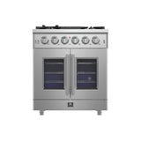 Forno Massimo Freestanding French Door Gas Range, Convection Oven, Energy Efficient