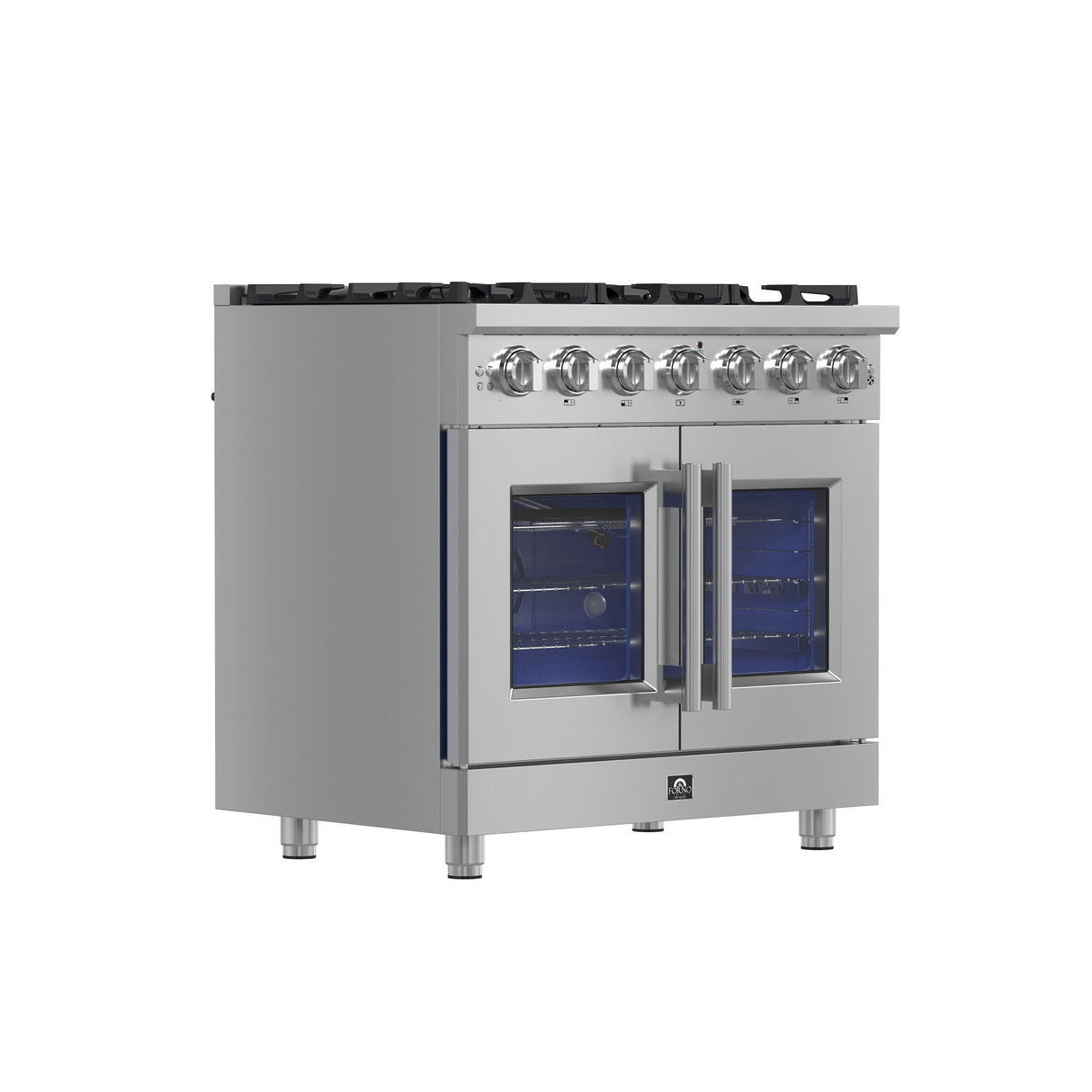Forno Massimo Freestanding French Door Gas Range, Convection Oven, Energy Efficient