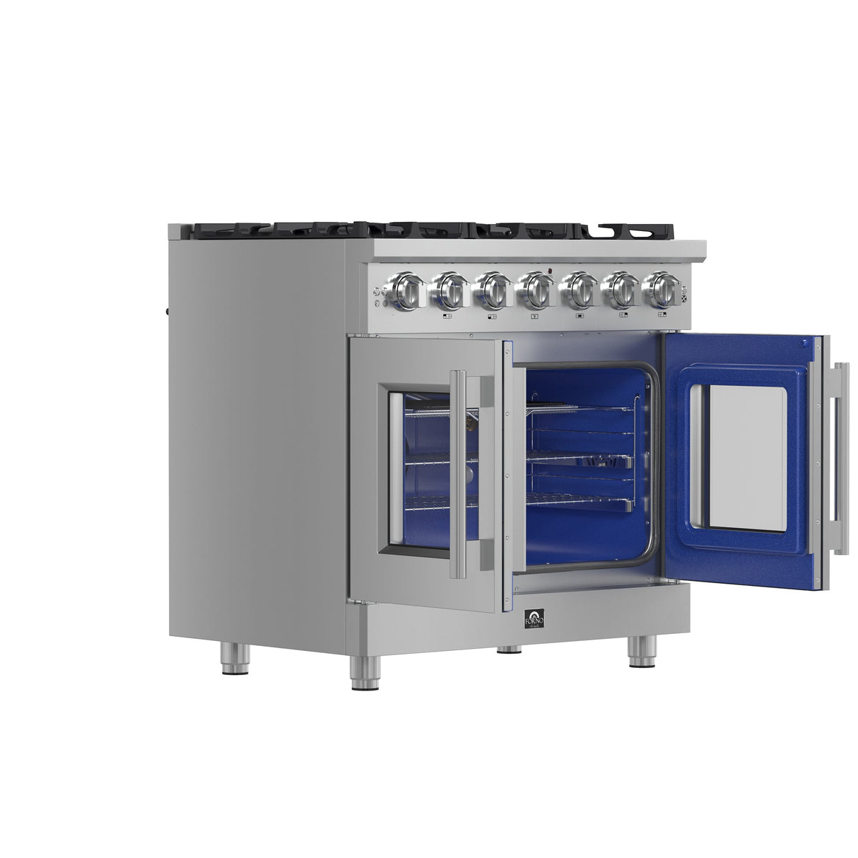 Forno Massimo Freestanding French Door Gas Range, Convection Oven, Energy Efficient