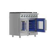 Forno Massimo Freestanding French Door Gas Range, Convection Oven, Energy Efficient