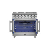 Forno Massimo Freestanding French Door Gas Range, Convection Oven, Energy Efficient