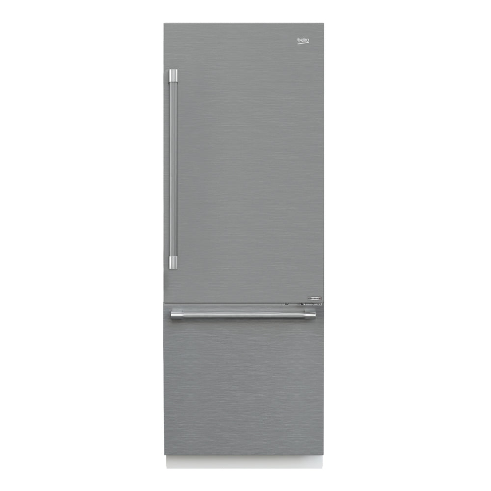 Beko 30" Built-In Bottom Freezer Refrigerator with 16.4 cu. ft. Capacity, EverFresh+, ActiveFreshBlueLight, NeoFrost Dual Cooling Technology in Stainless Steel