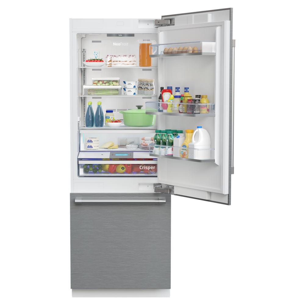 Beko  30" Built-In Bottom Freezer Refrigerator with 16.4 cu. ft. Capacity, EverFresh+, Turbo Ice Maker, ActiveFreshBlueLight, in Panel Ready
