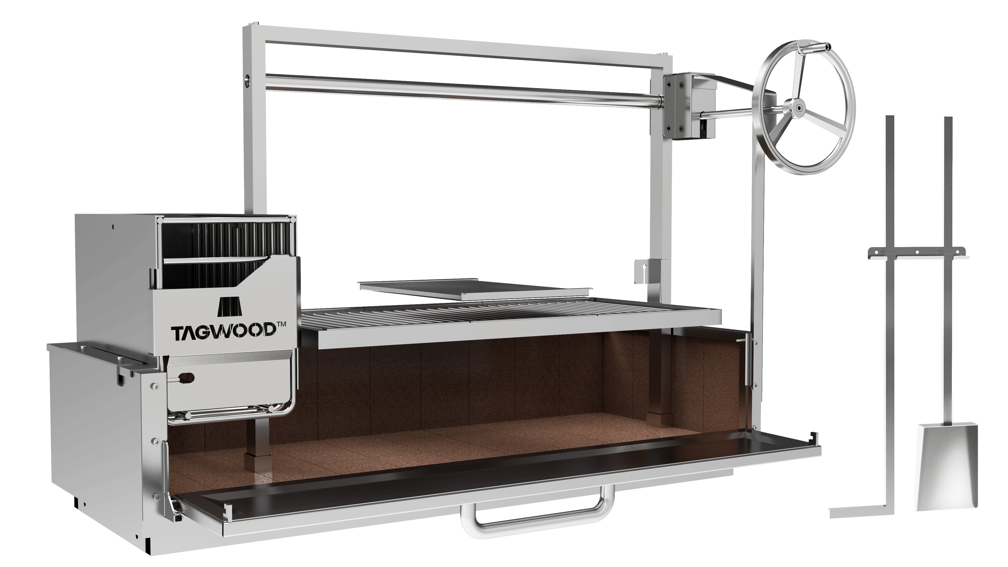 Tagwood BBQ Santa Maria Argentine Wood Fire & Charcoal Gaucho Grill Built in | BBQ05SS--