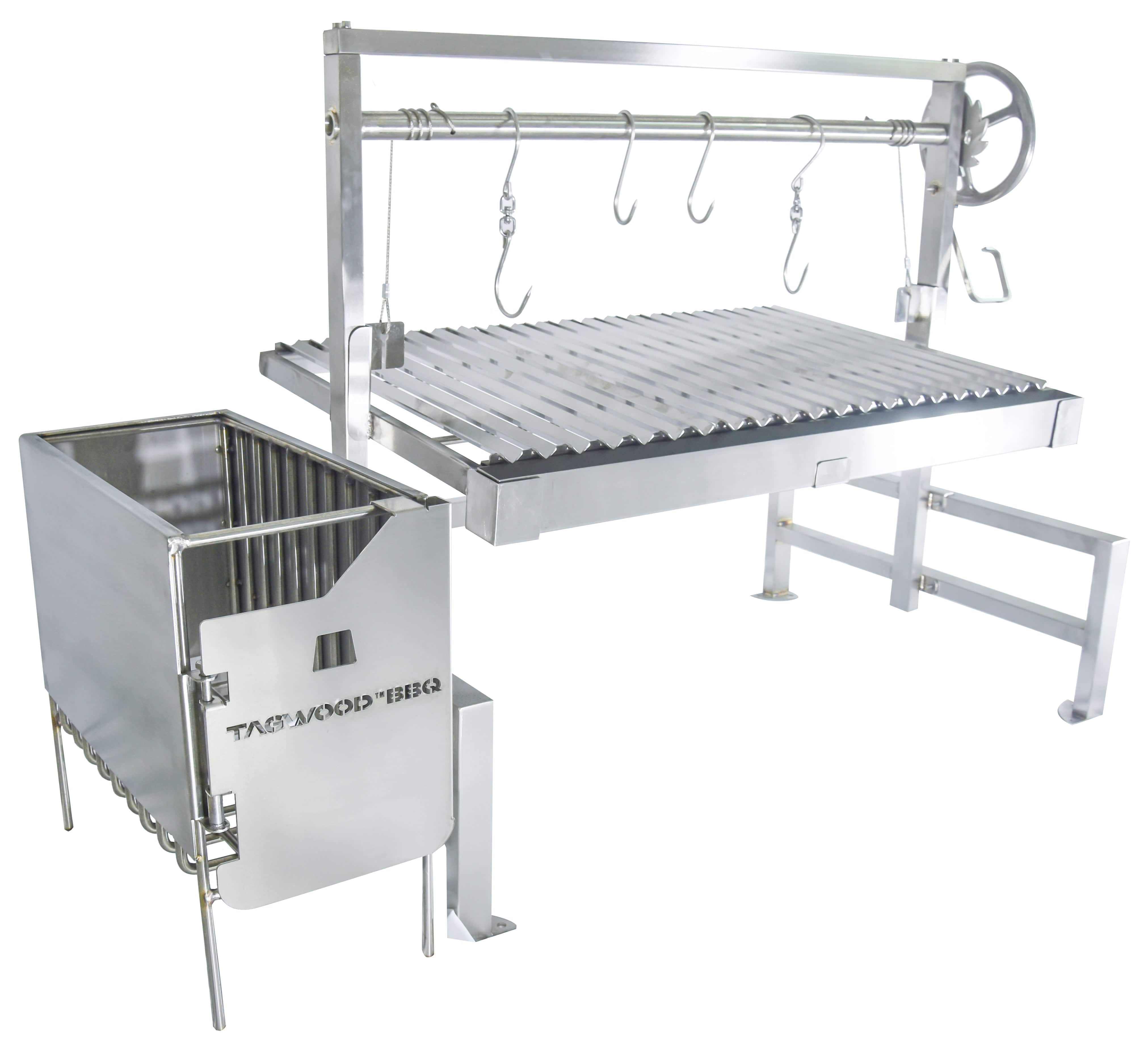 Tagwood BBQ Insert Style Argentine Santa Maria Wood Fire & Charcoal Gaucho Grill without firebricks | BBQ09SS -