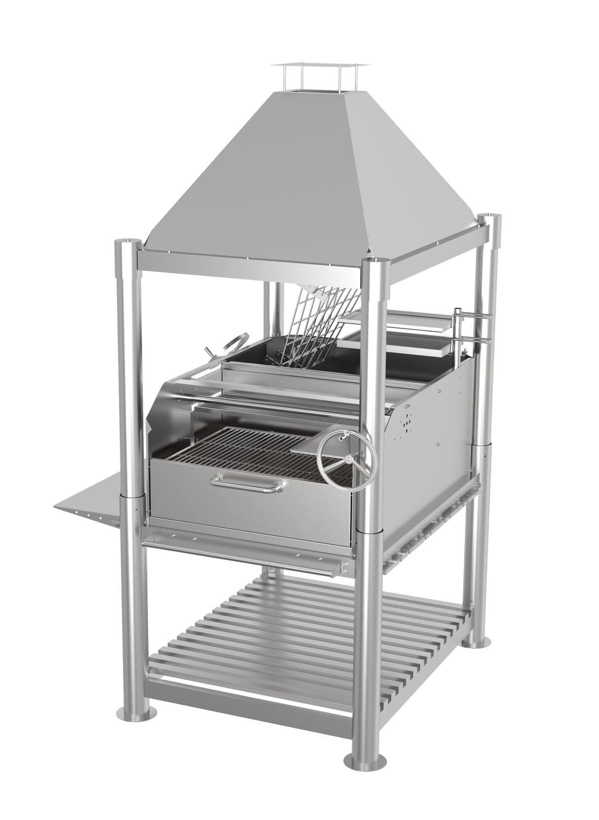 Tagwood BBQ Argentine Santa Maria Wood Fire & Charcoal Gaucho Grill all Stainless Steel | BBQ12SS
