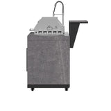 Forno Rimini Outdoor Kitchen 30" BBQ – 62,600 BTU, 3 Burners, Beverage Center, Black Cabinets & Gray Sintered Stone Countertop