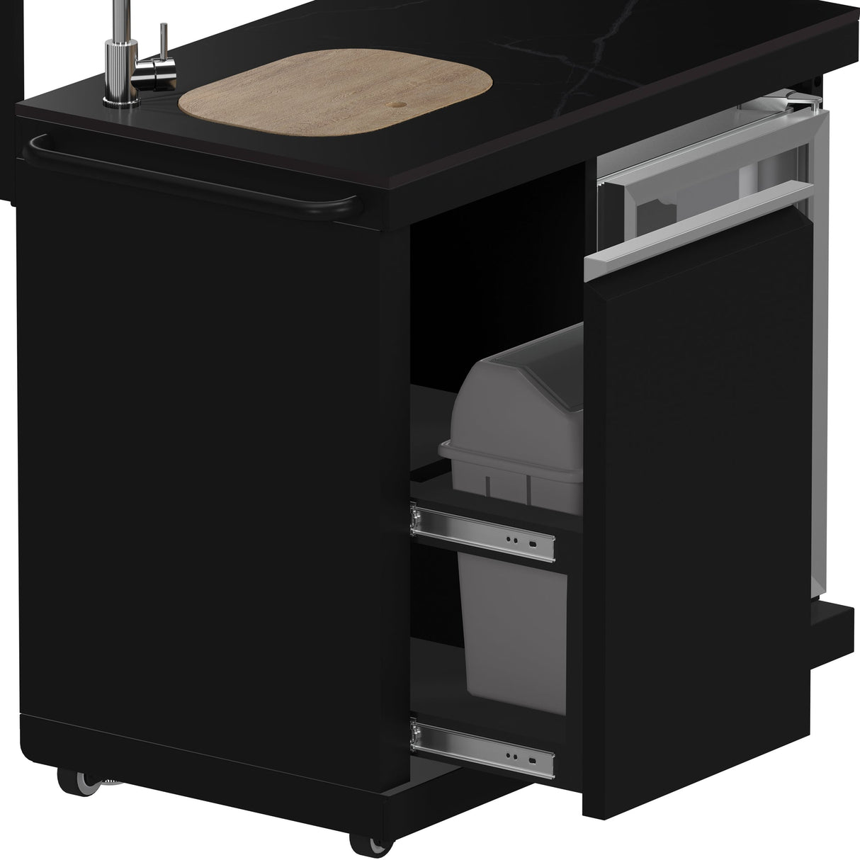 Forno All’Aperto Outdoor Kitchen – 87,600 BTU, 4 Burners, Infrared Burners, Pizza Oven, Black Countertops, Bar & Beverage Center