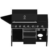 Forno All’Aperto Outdoor Kitchen – 87,600 BTU, 4 Burners, Infrared Burners, Pizza Oven, Black Countertops, Bar & Beverage Center