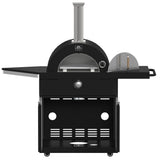 Forno All’Aperto Outdoor Kitchen in Black – 99,600 BTU, 5 Burners, Infrared Burners, Pizza Oven, Sink, Bar & Beverage Center