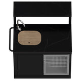 Forno All’Aperto Outdoor Kitchen in Black – 99,600 BTU, 5 Burners, Infrared Burners, Pizza Oven, Sink, Bar & Beverage Center