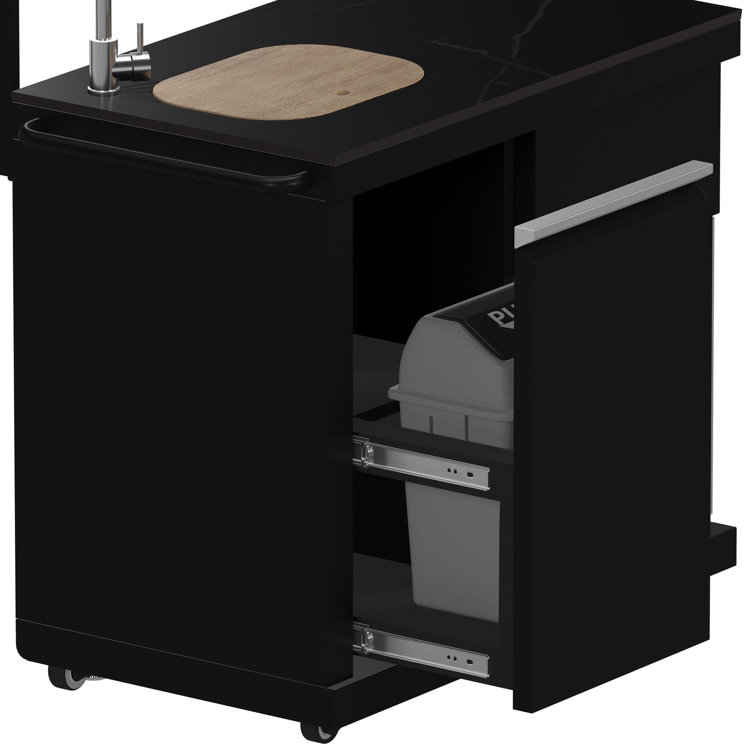 Forno All’Aperto Outdoor Kitchen in Black – 99,600 BTU, 5 Burners, Infrared Burners, Pizza Oven, Sink, Bar & Beverage Center
