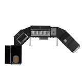 Forno All’Aperto Outdoor Kitchen in Black – 99,600 BTU, 5 Burners, Infrared Burners, Pizza Oven, Sink, Bar & Beverage Center