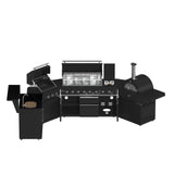 Forno All’Aperto Outdoor Kitchen in Black – 99,600 BTU, 5 Burners, Infrared Burners, Pizza Oven, Sink, Bar & Beverage Center