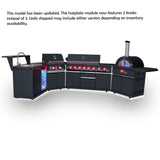 Forno All’Aperto Outdoor Kitchen in Black – 99,600 BTU, 5 Burners, Infrared Burners, Pizza Oven, Sink, Bar & Beverage Center