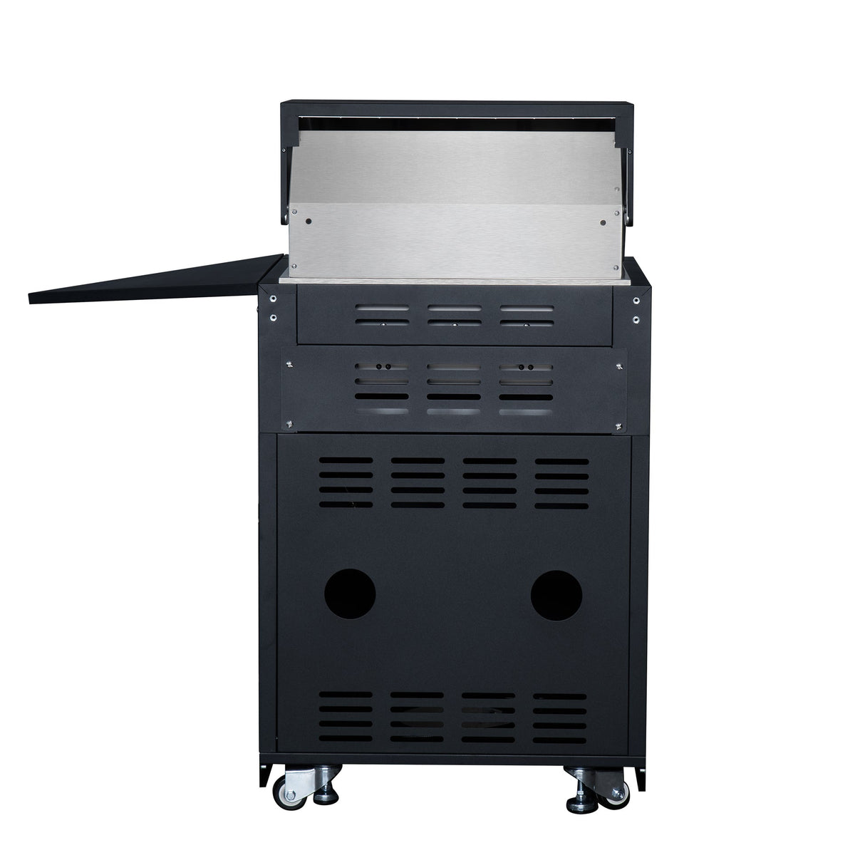 Forno All’Aperto Outdoor Kitchen in Black – 99,600 BTU, 5 Burners, Infrared Burners, Pizza Oven, Sink, Bar & Beverage Center