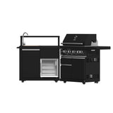 Forno All’Aperto Outdoor Kitchen – 62,600 BTU, 3 Burners, Infrared Burners, Black Countertops, Bar & Beverage Center
