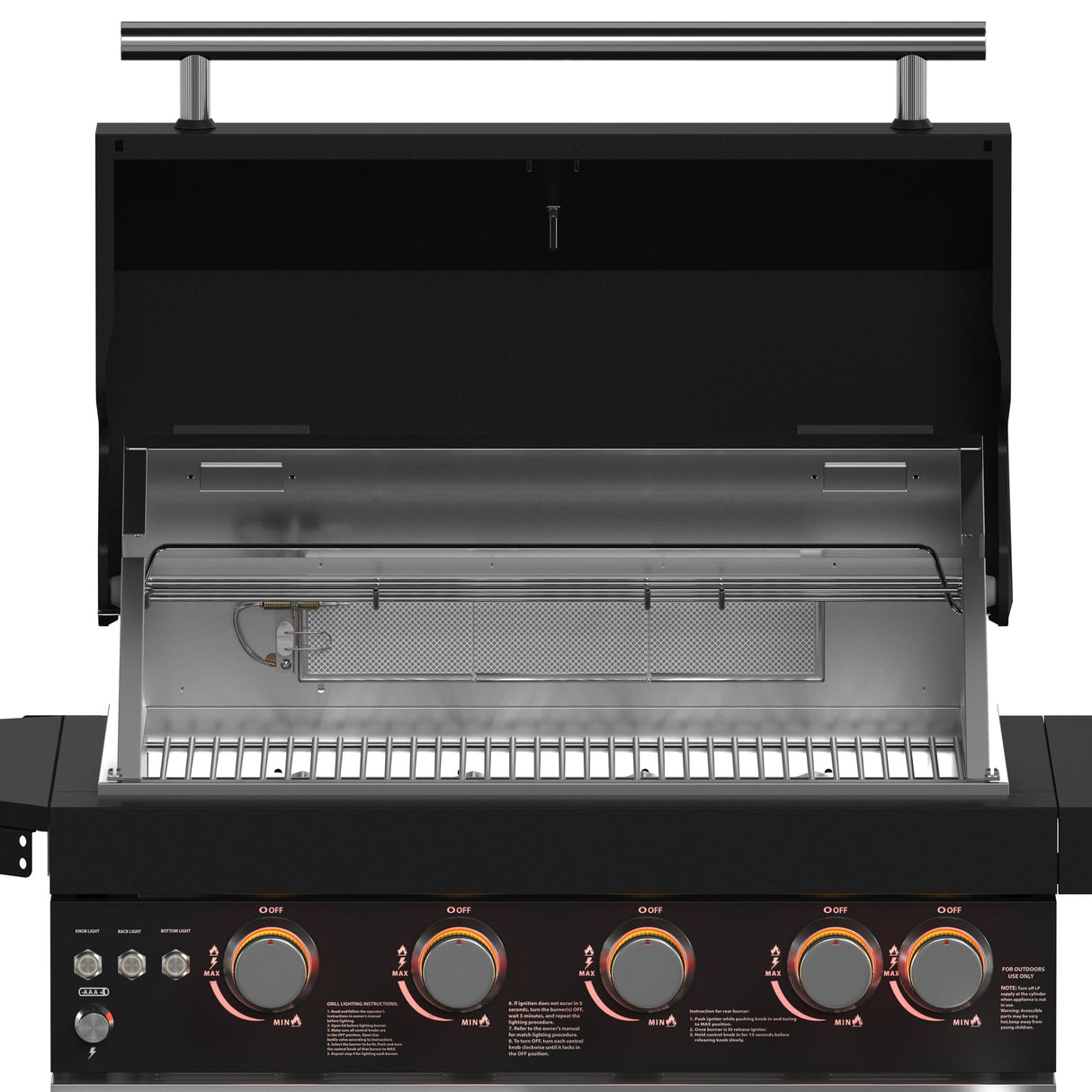 Forno All’Aperto Outdoor Kitchen – 62,600 BTU, 3 Burners, Infrared Burners, Black Countertops, Bar & Beverage Center