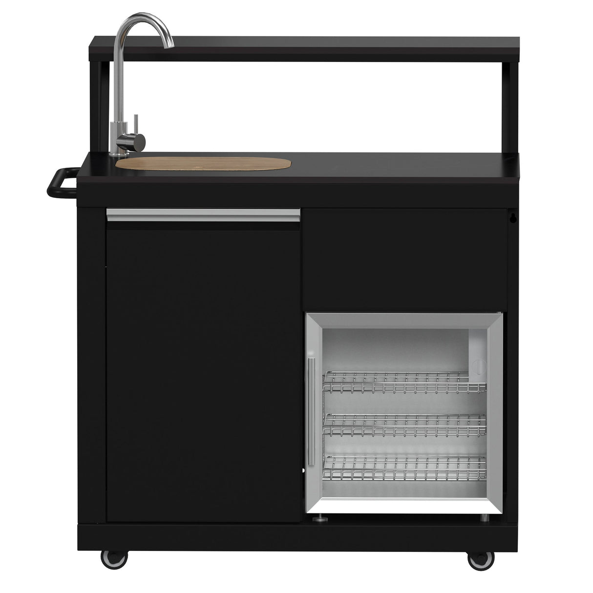 Forno All’Aperto Outdoor Kitchen – 62,600 BTU, 3 Burners, Infrared Burners, Black Countertops, Bar & Beverage Center