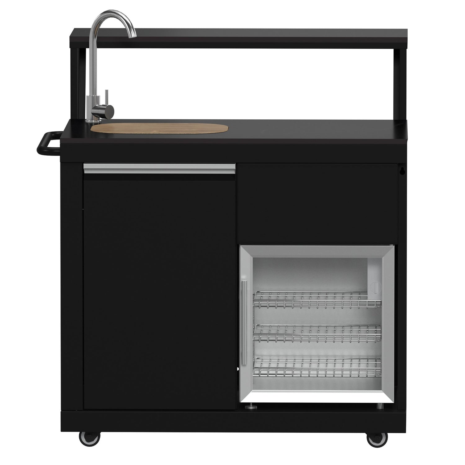 Forno All’Aperto Outdoor Kitchen – 62,600 BTU, 3 Burners, Infrared Burners, Black Countertops, Bar & Beverage Center