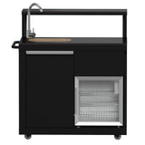 Forno All’Aperto Outdoor Kitchen – 62,600 BTU, 3 Burners, Infrared Burners, Black Countertops, Bar & Beverage Center