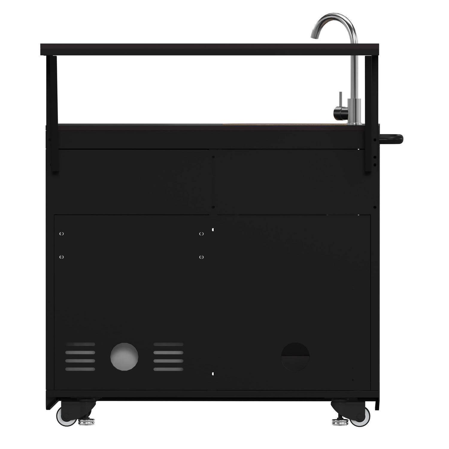 Forno All’Aperto Outdoor Kitchen – 62,600 BTU, 3 Burners, Infrared Burners, Black Countertops, Bar & Beverage Center