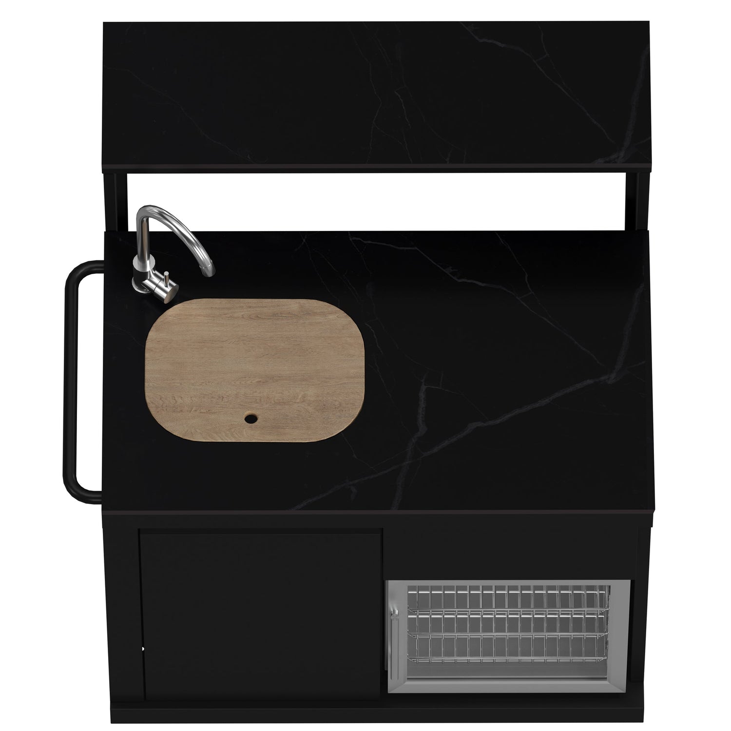Forno All’Aperto Outdoor Kitchen – 62,600 BTU, 3 Burners, Infrared Burners, Black Countertops, Bar & Beverage Center