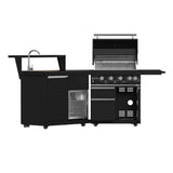 Forno All’Aperto Outdoor Kitchen – 62,600 BTU, 3 Burners, Infrared Burners, Black Countertops, Bar & Beverage Center