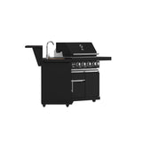 Forno All’Aperto Outdoor Kitchen – 62,600 BTU, 3 Burners, Infrared Burners, Black Countertops, Bar & Beverage Center