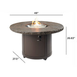 The Outdoor Greatroom Beacon 48" Round Gas Fire Pit Table - BC-20-MNB