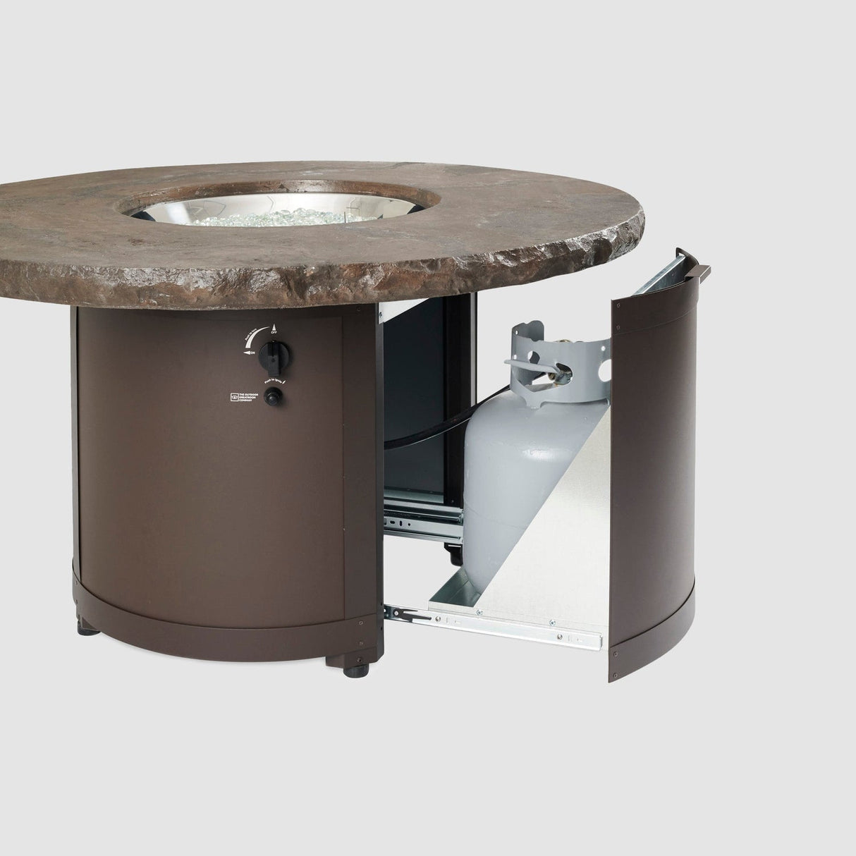The Outdoor Greatroom Beacon 48" Round Gas Fire Pit Table - BC-20-MNB