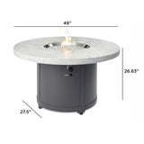 The Outdoor Greatroom Beacon 48" Round Gas Fire Pit Table - BC-20-MNB