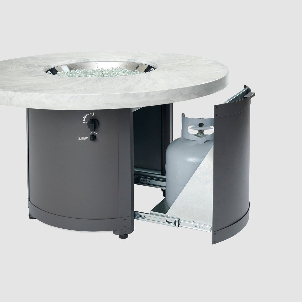 The Outdoor Greatroom Beacon 48" Round Gas Fire Pit Table - BC-20-MNB