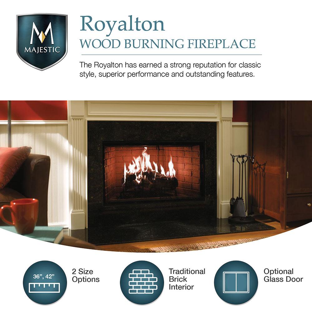 Majestic 36" Royalton Radiant Wood Burning Fireplace