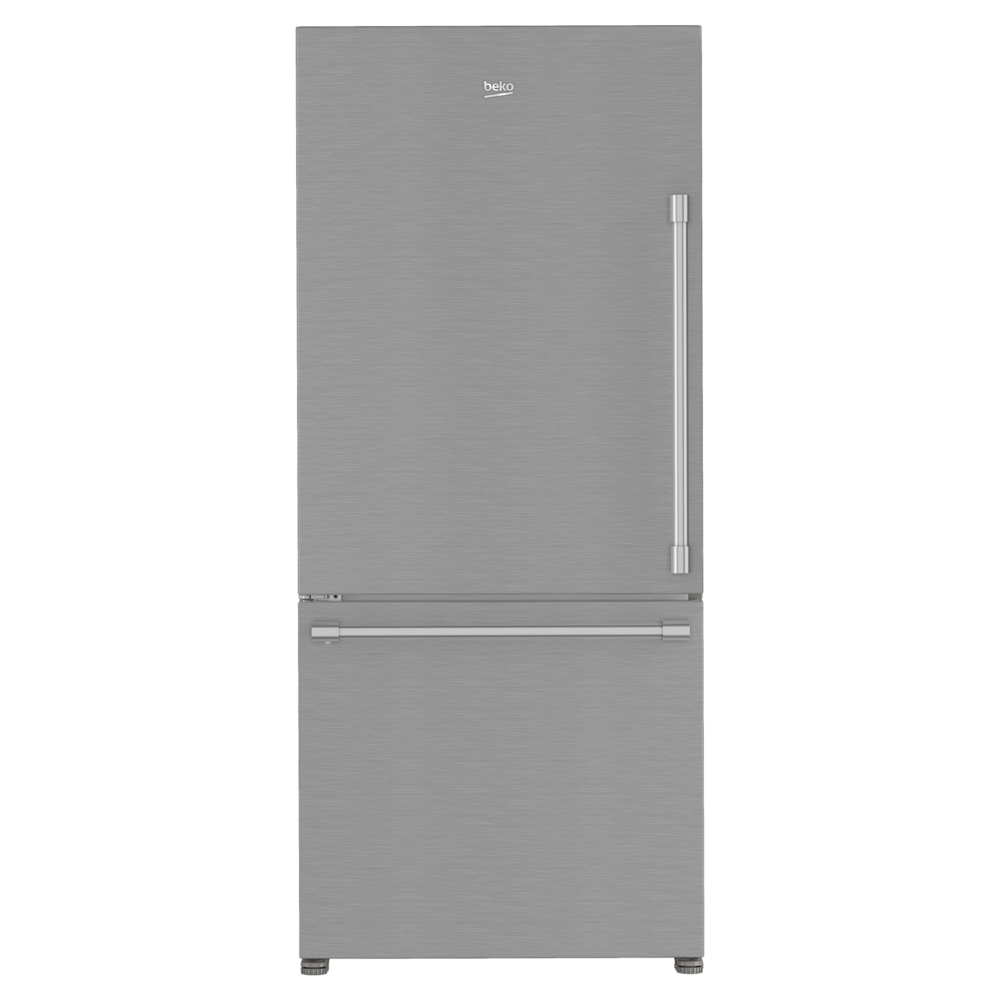 Beko 30" Counter-Depth Bottom Freezer Refrigerator with 16.11 cu. ft. Capacity, LED Theater Lighting, Energy Star, FreshGuard in Stainless Steel