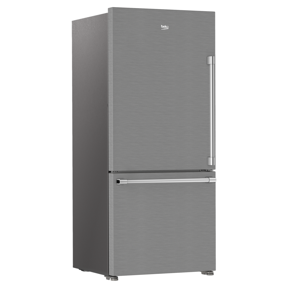 Beko 30" Counter-Depth Bottom Freezer Refrigerator with 16.11 cu. ft. Capacity, LED Theater Lighting, Energy Star, FreshGuard in Stainless Steel